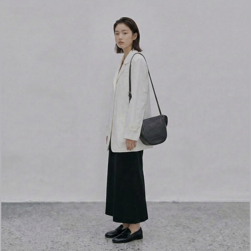 돌가방 001호를 어깨에 멘 착장